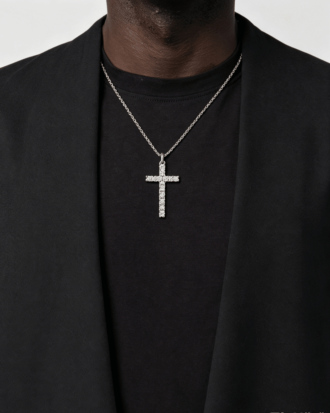 moissanite cross necklace for men
