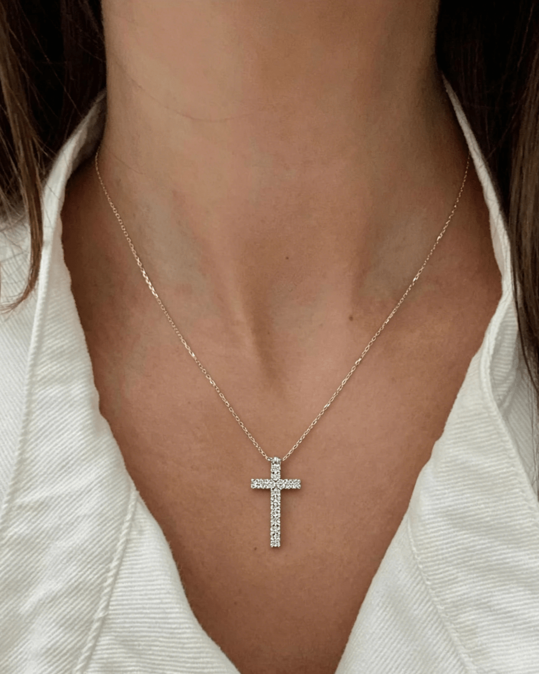 moissanite cross necklace