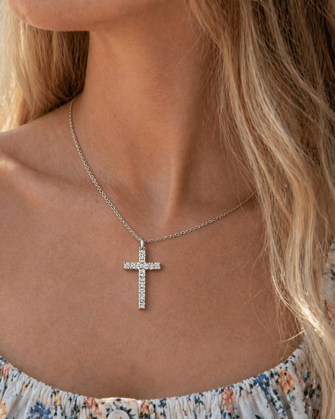 moissanite cross necklace