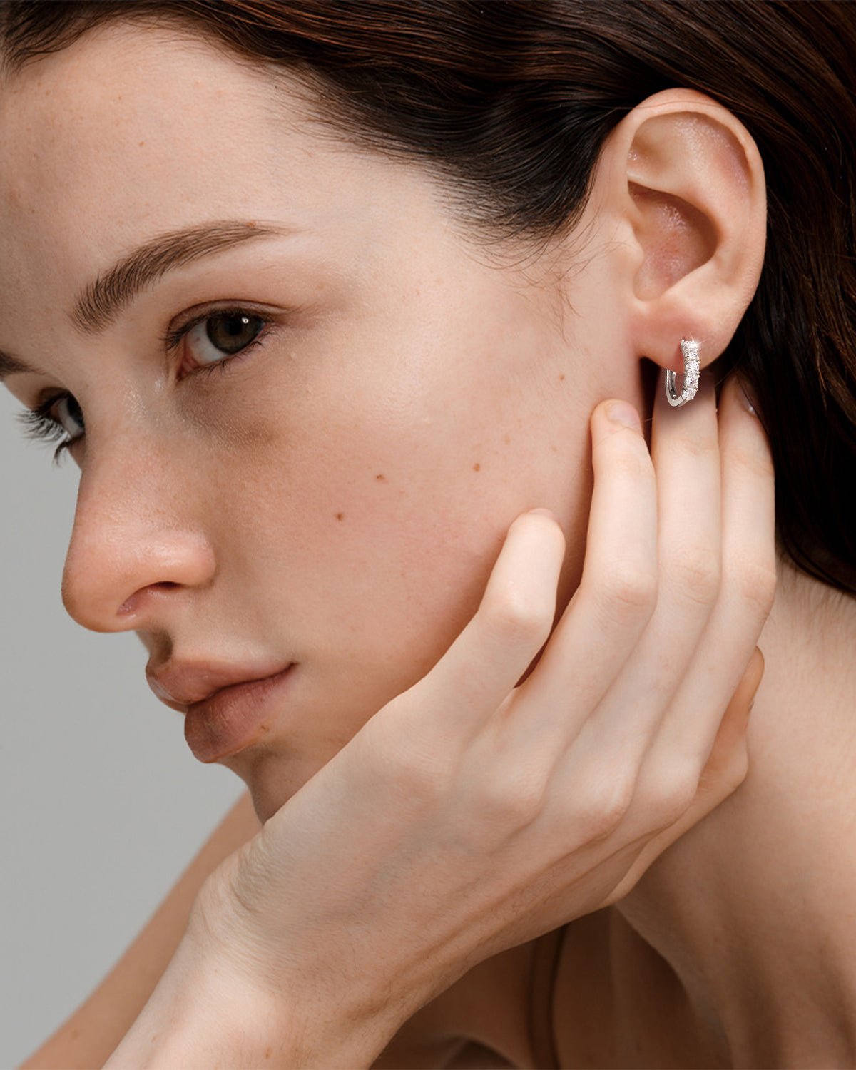 moissanite huggie earrings