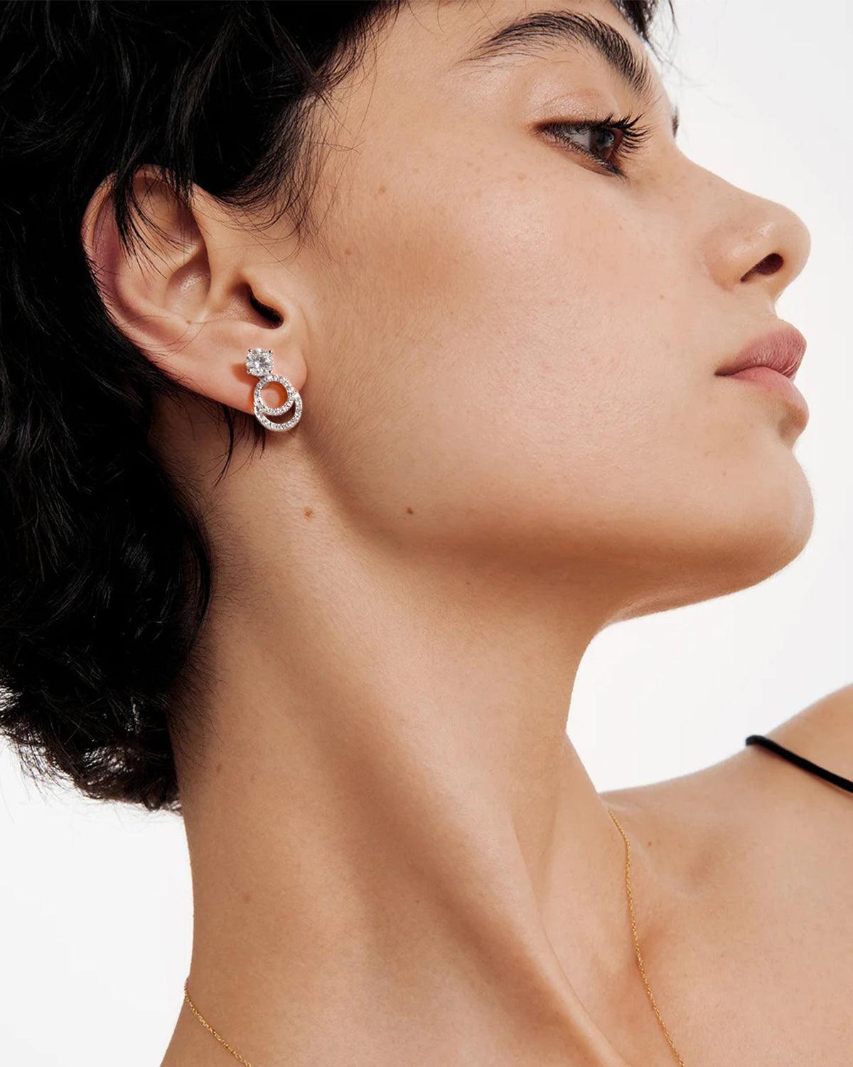 Molenia Moissanite Jacket Earrings Drop - Molenia Jewelry