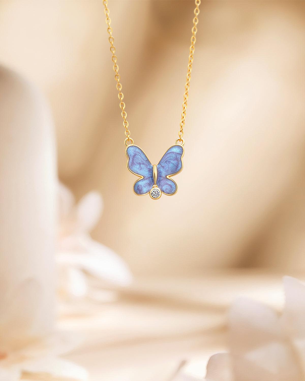 purple butterfly necklace