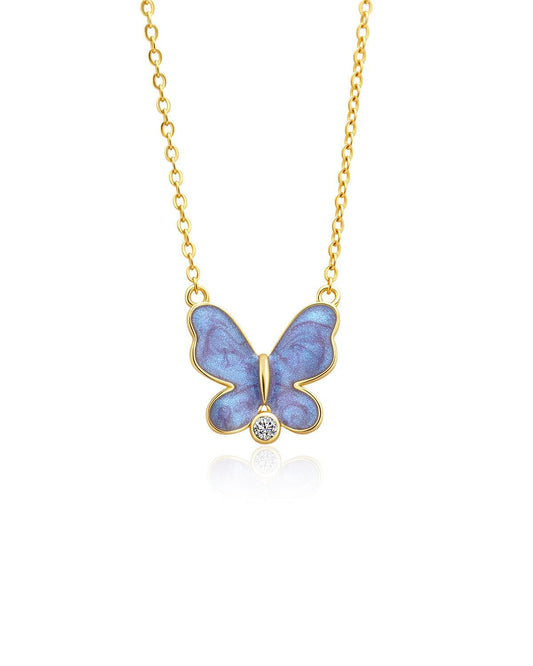 purple butterfly necklace