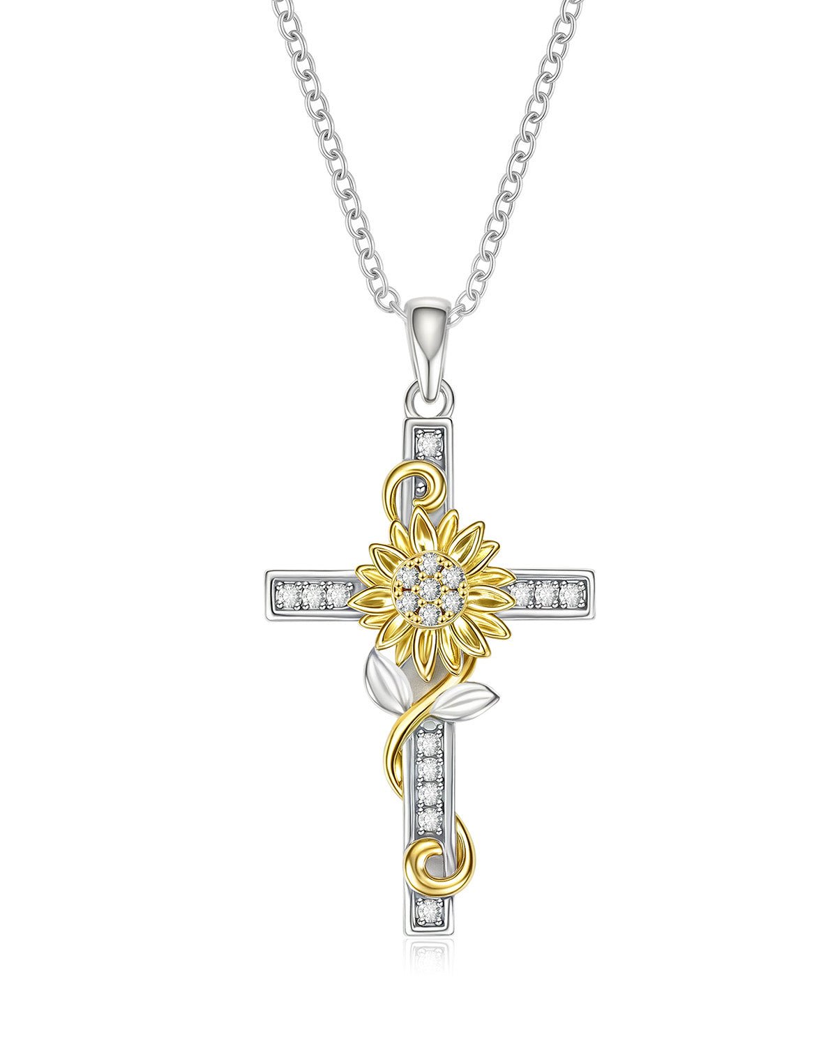 sunflower cross necklace