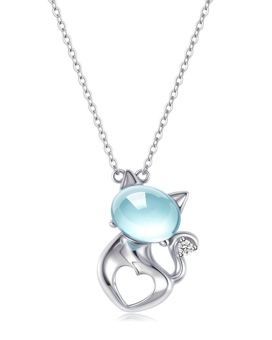 moonstone cat necklace  