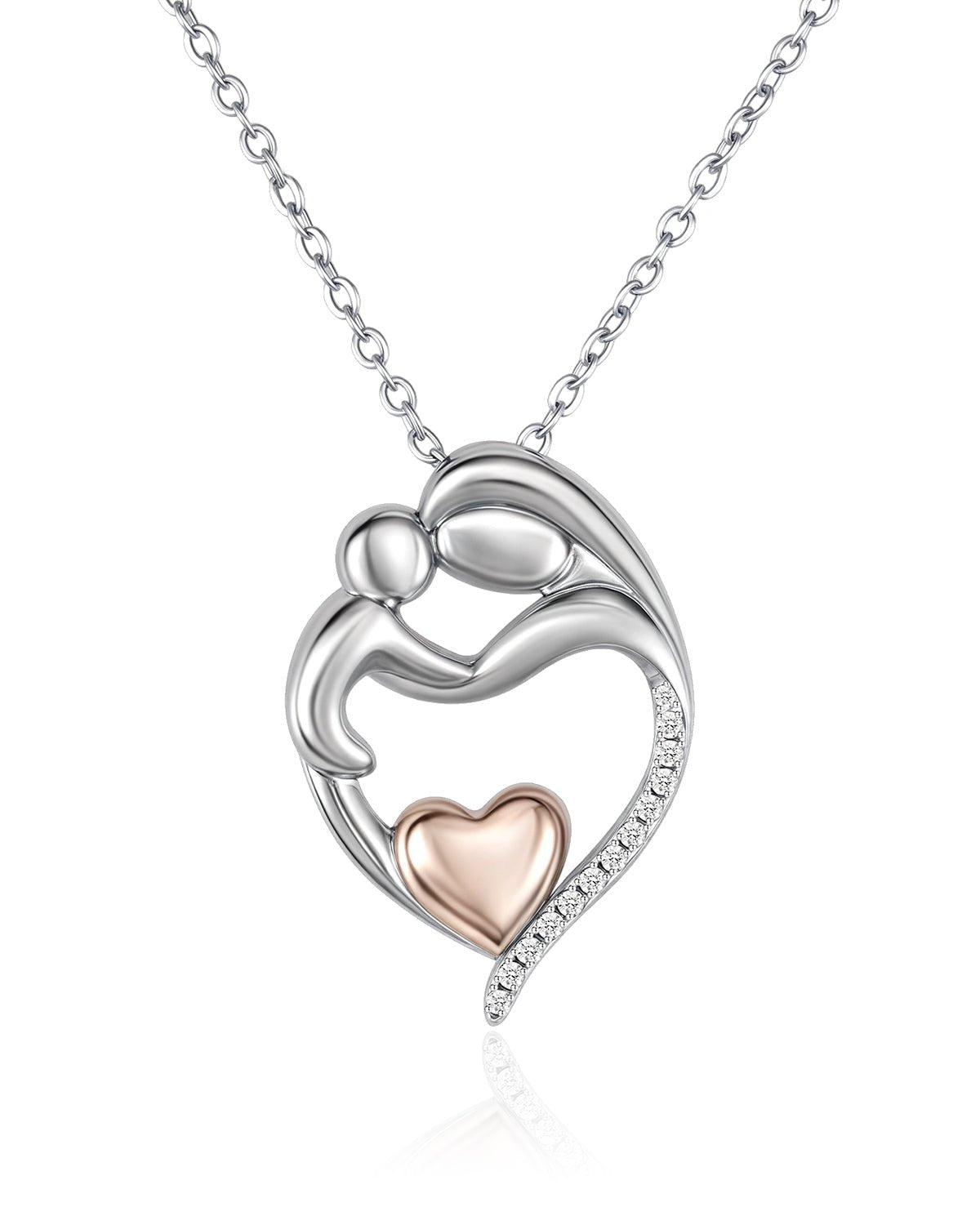 Mom Necklace | New Mom Heart Jewelry |Mother and Child Necklace