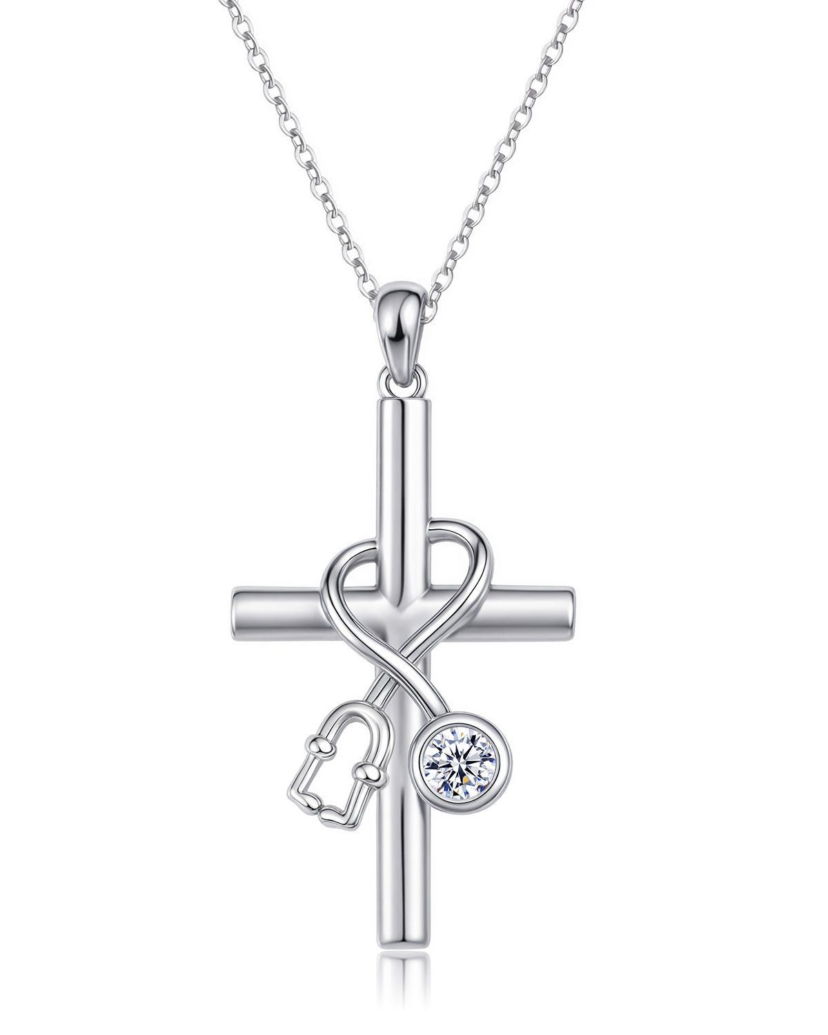 925 sterling silver stethoscope cross necklace nurse jewelry gift for women