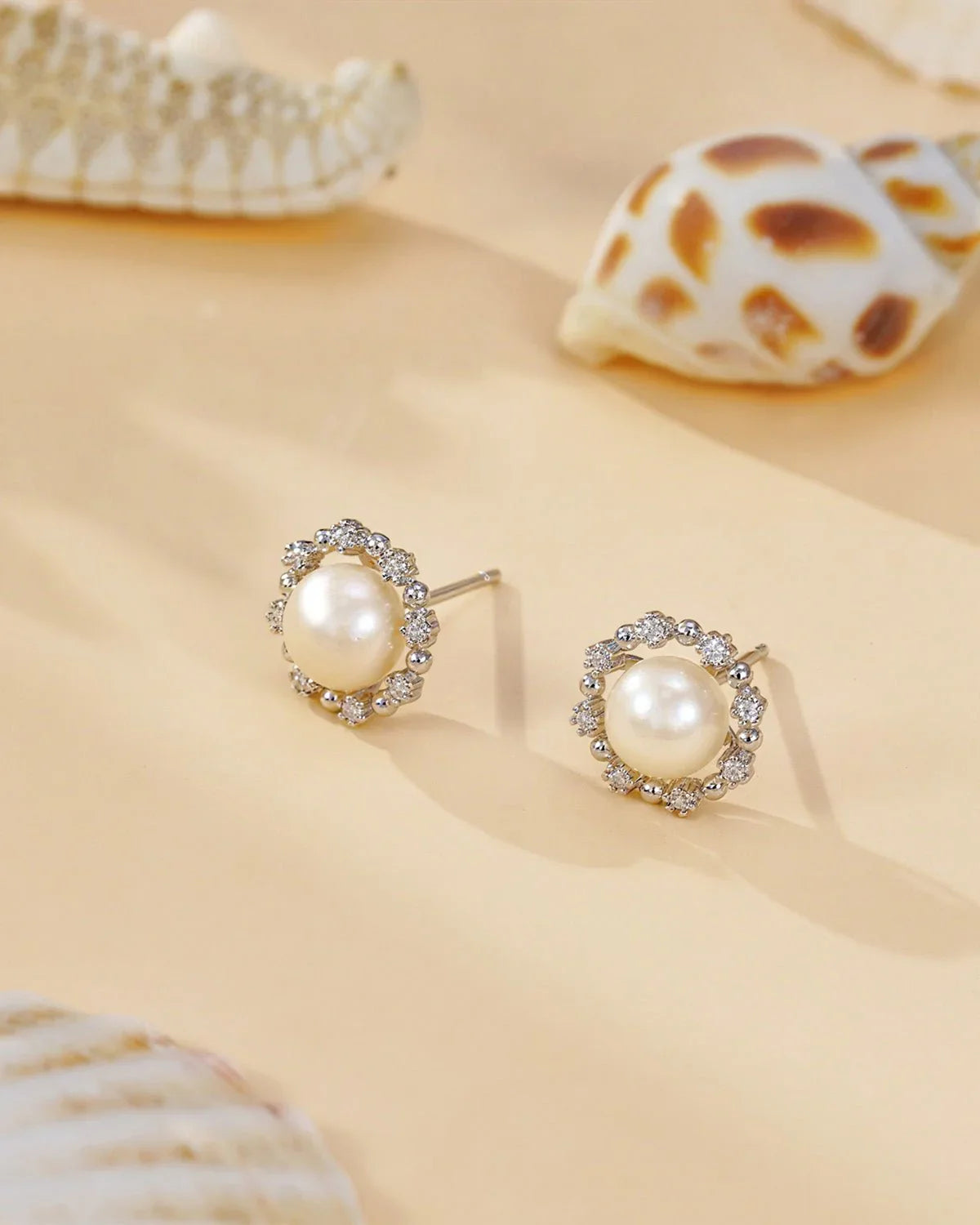 pearl stud earrings