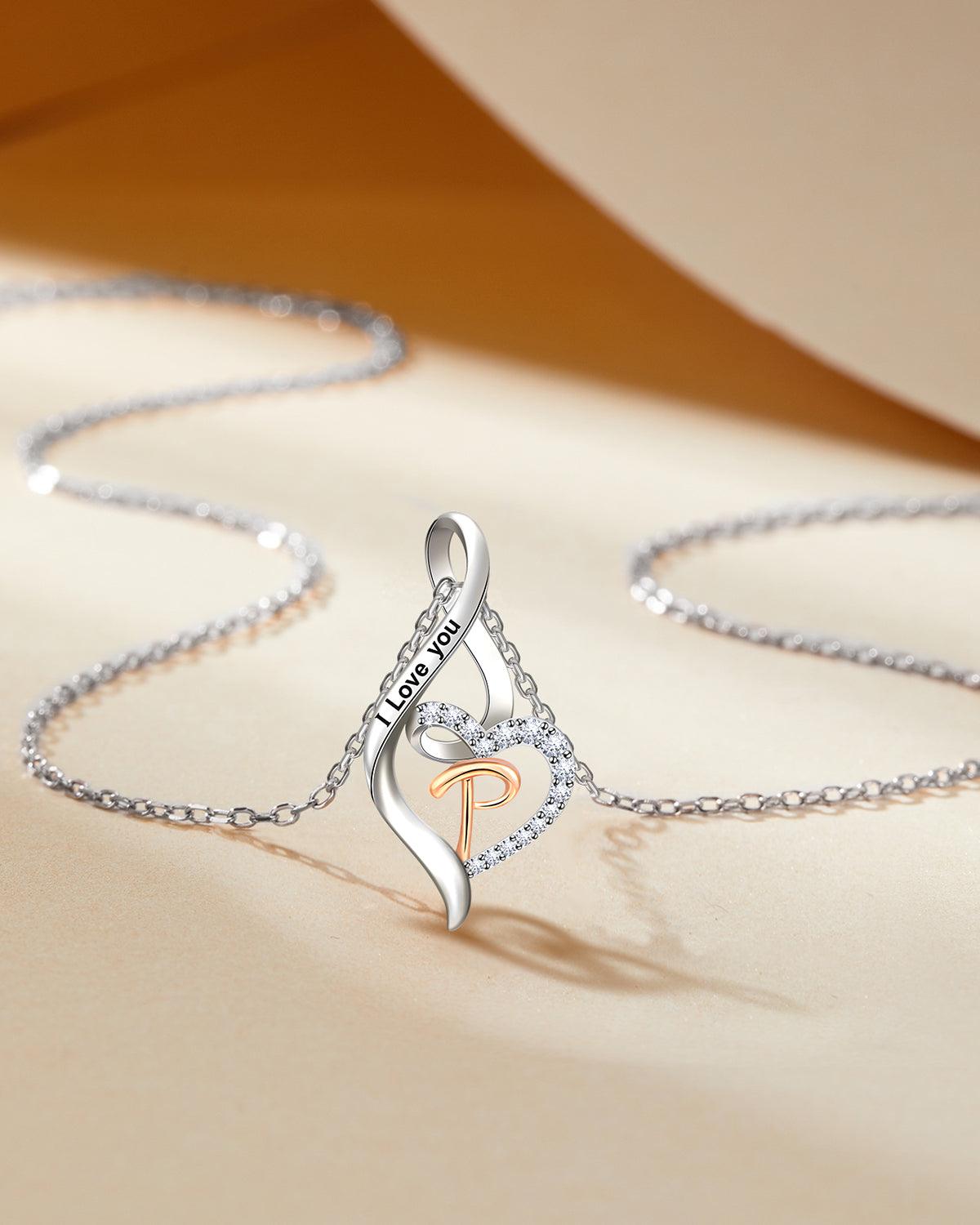 initial necklace for women