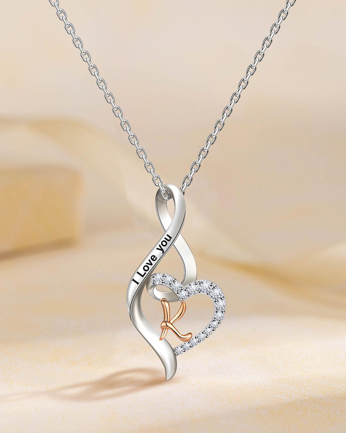 initial necklace for women