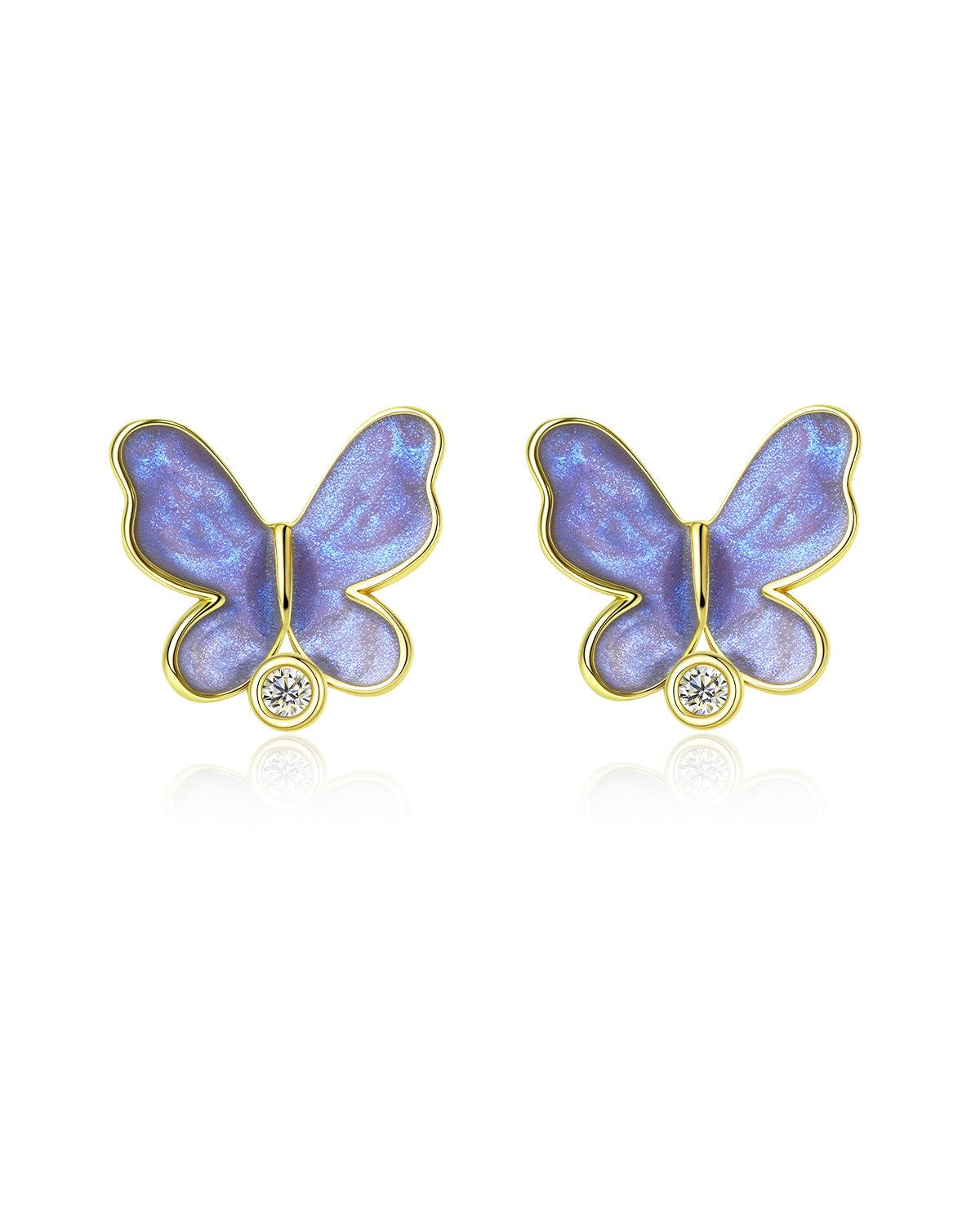 purple butterfly earrings