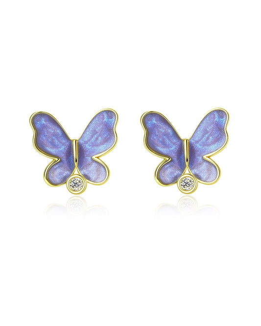 purple butterfly earrings