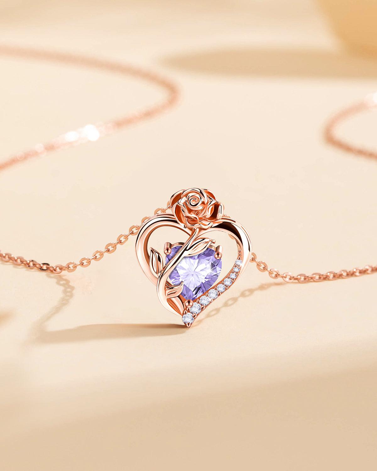 Rose Gold Plated Sterling Silver Birthstone Necklace - Molenia Jewelry
