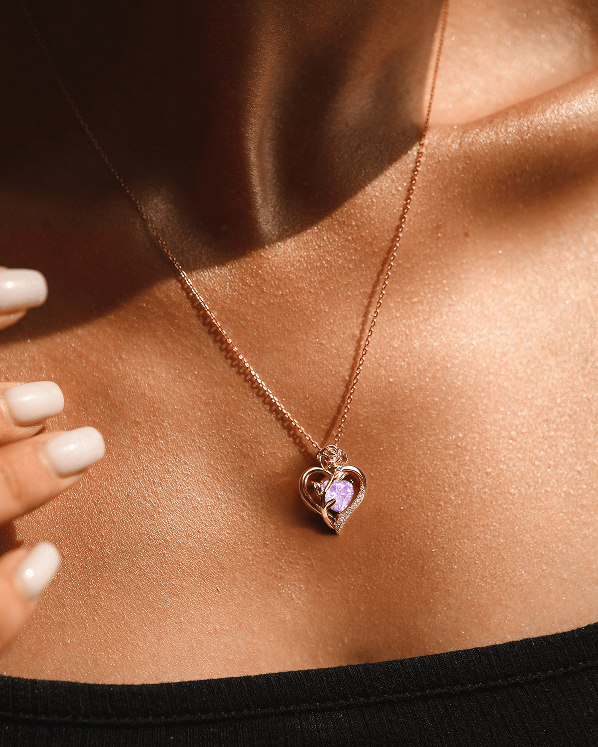 Rose Gold Birthstone Necklace - Molenia Jewelry