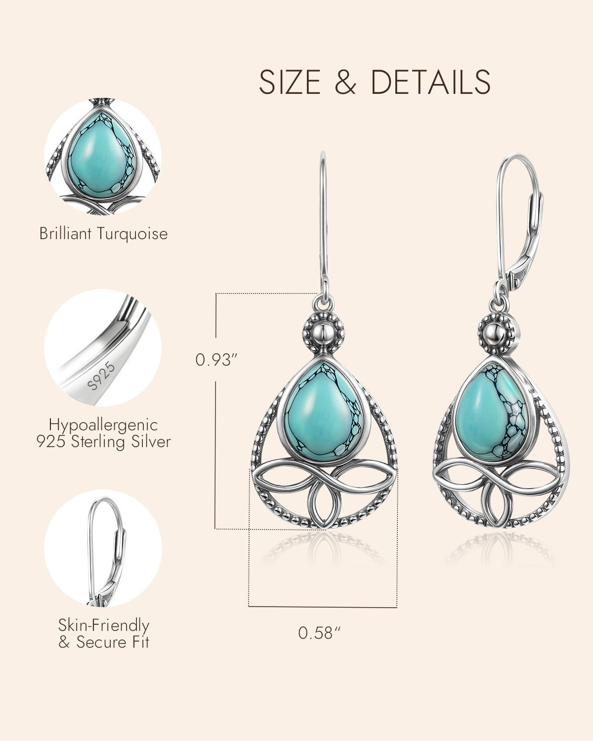 turquoise teardrop earrings