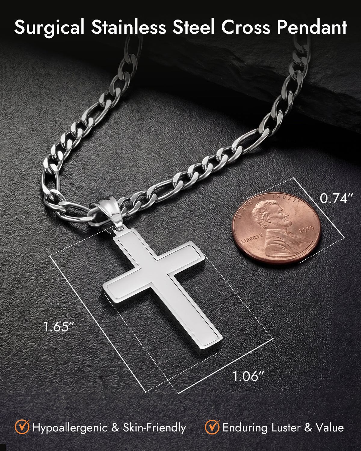 mens cross necklace​