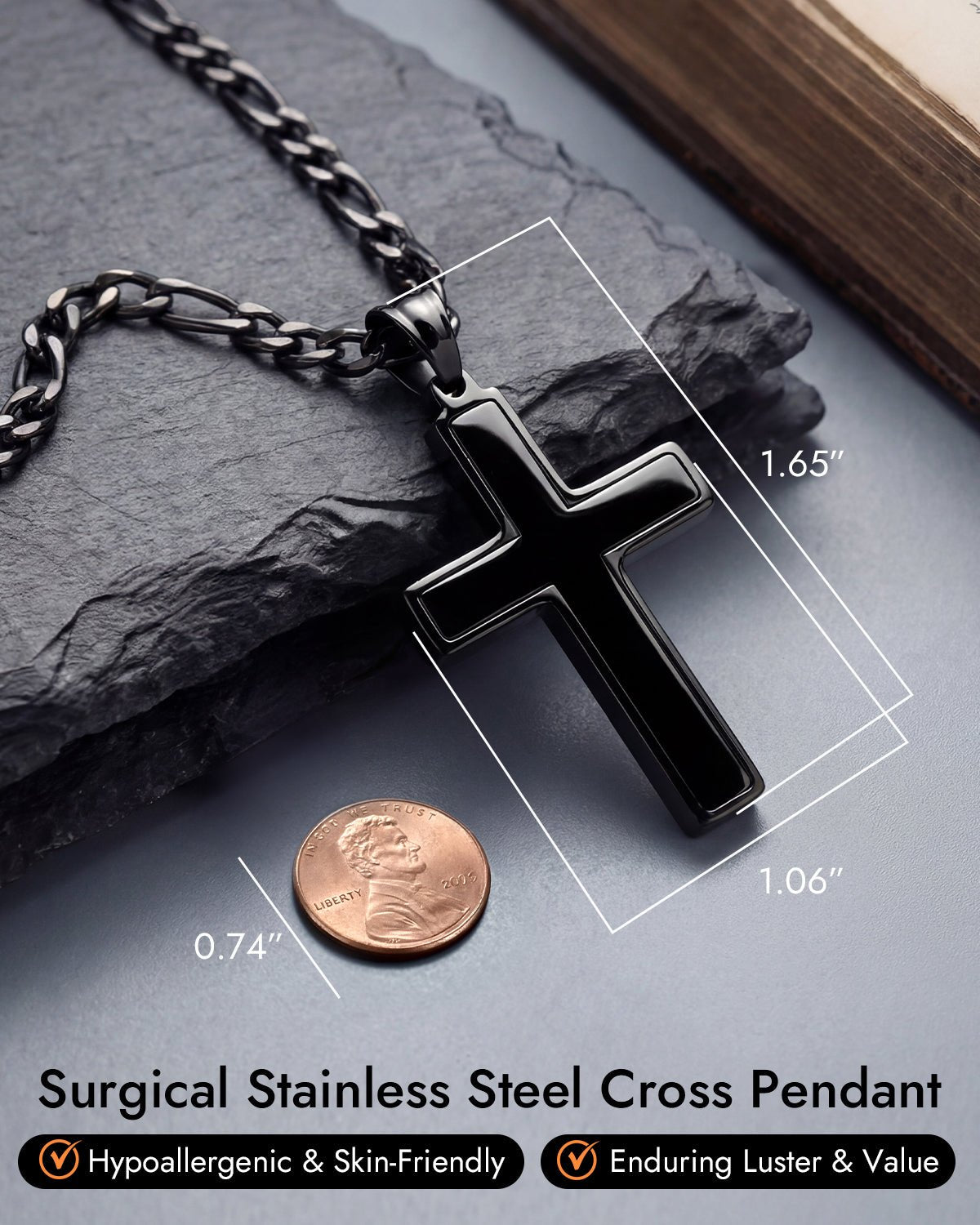 Minimalist Cross Necklace Men