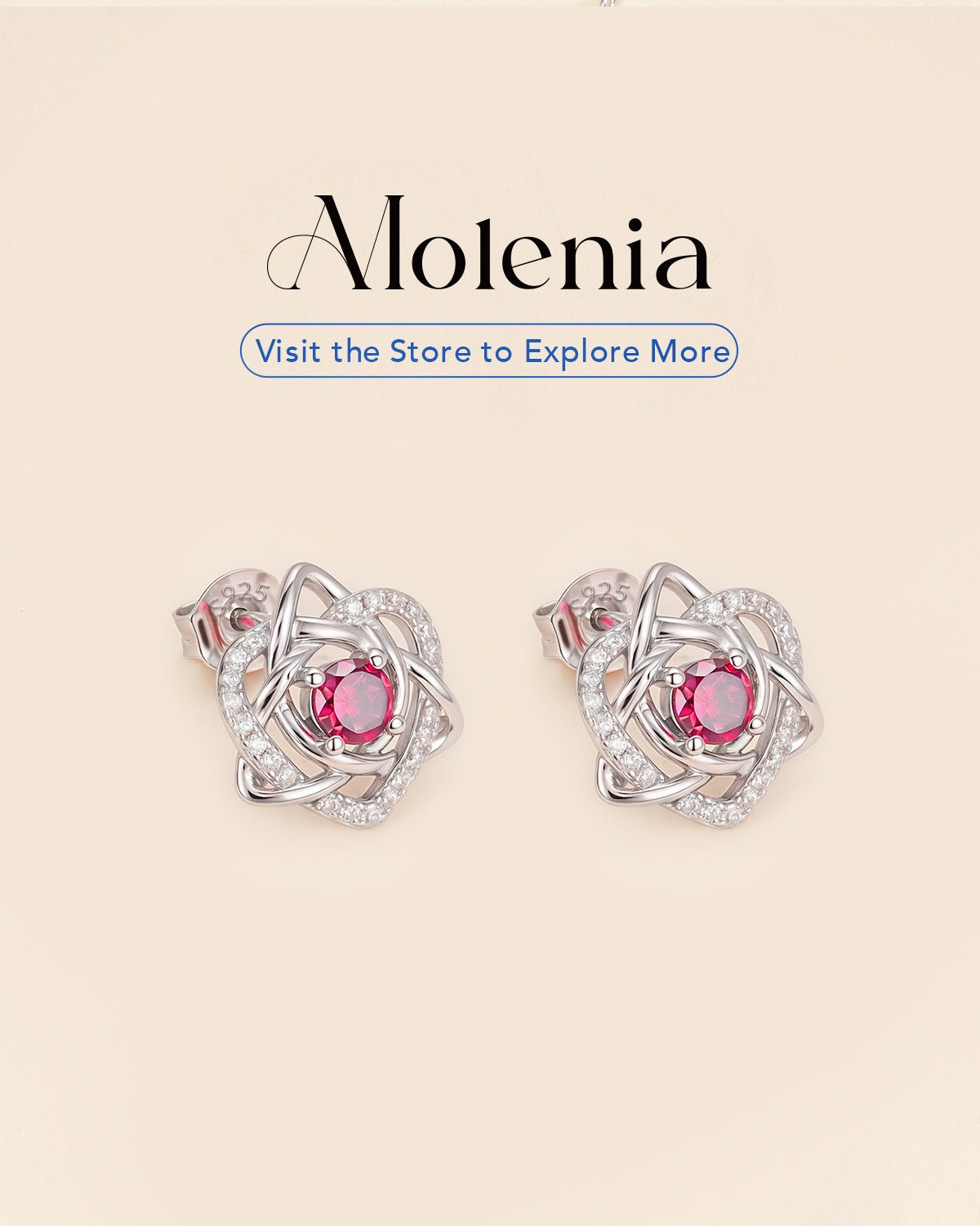 925 sterling silver Celtic knot birthstone stud earrings