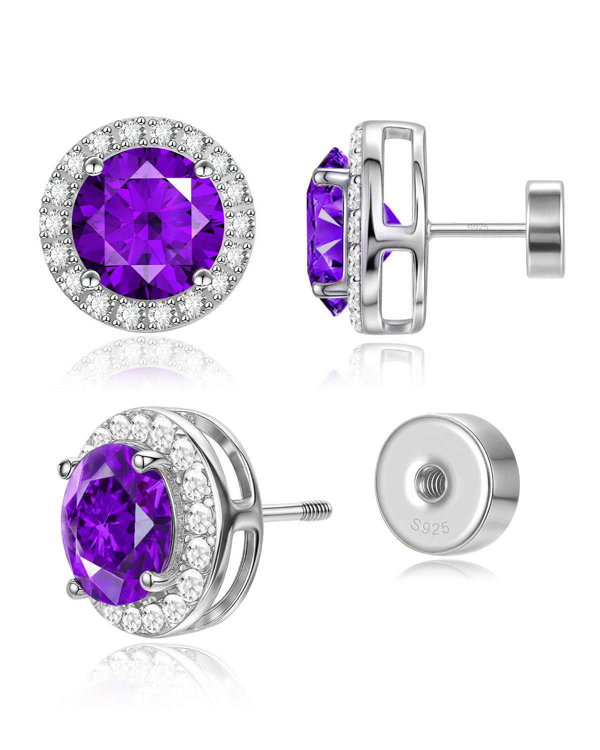 screw back birthstone stud earrings