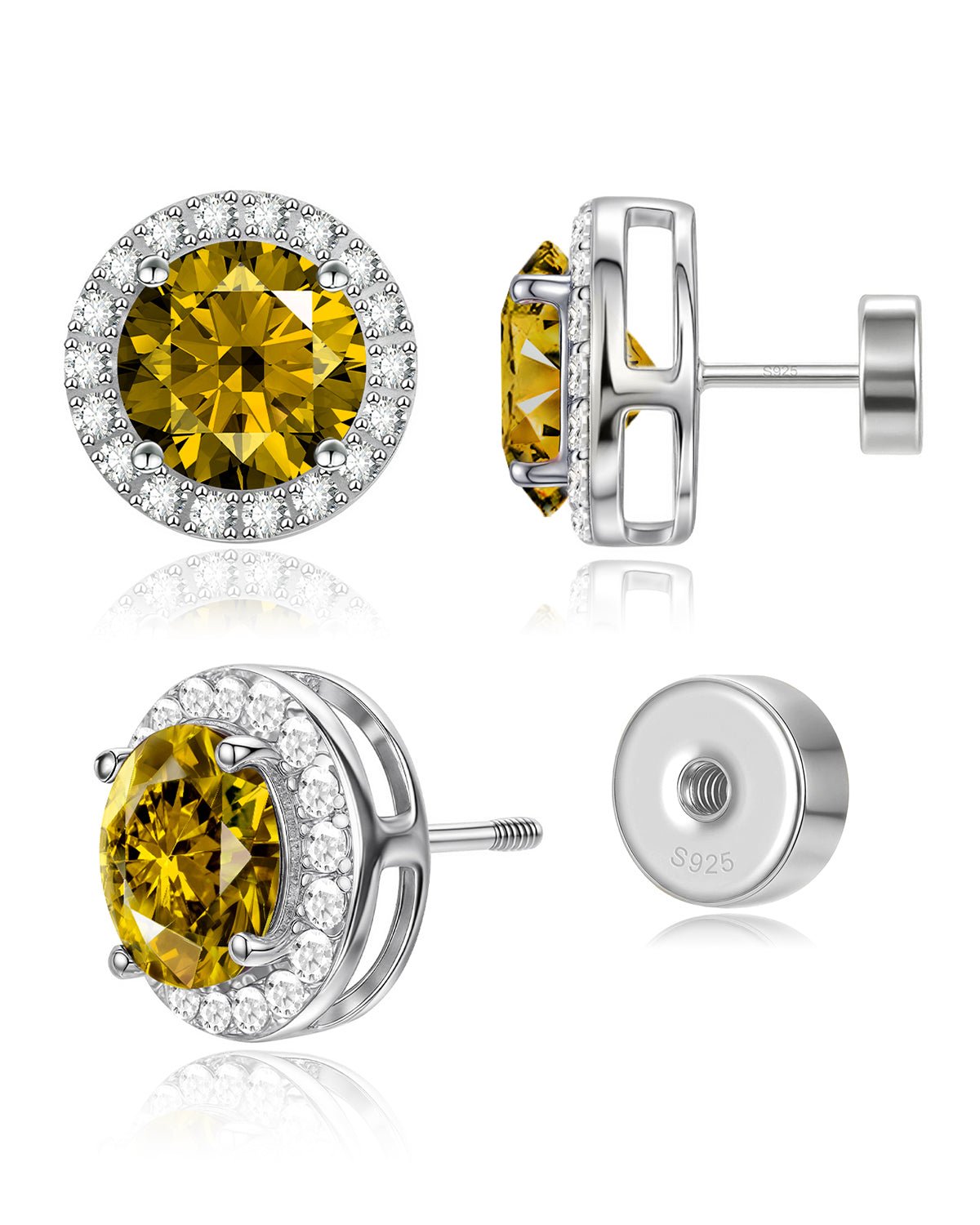 screw back birthstone stud earrings