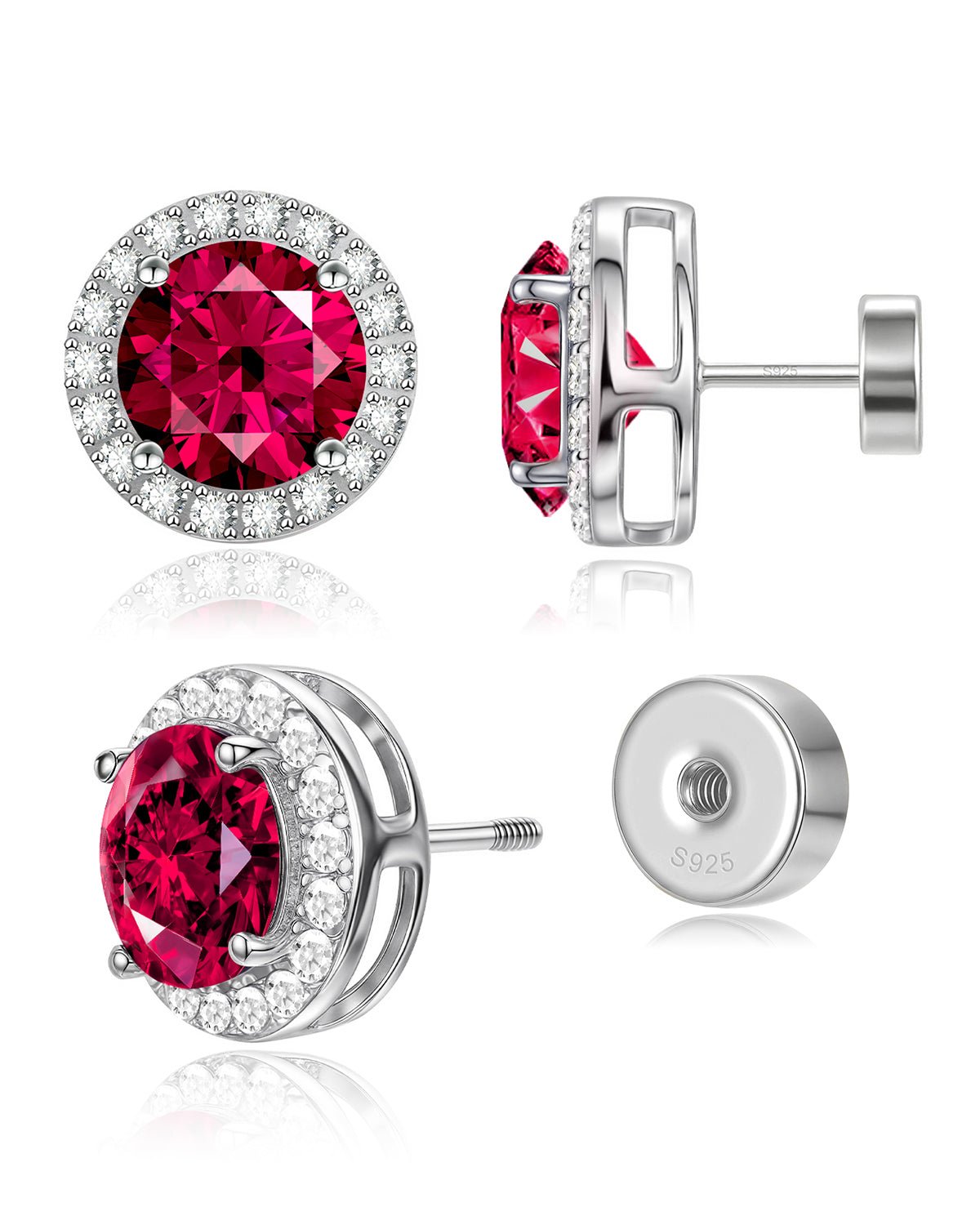 925 sterling silver birthstone earrings