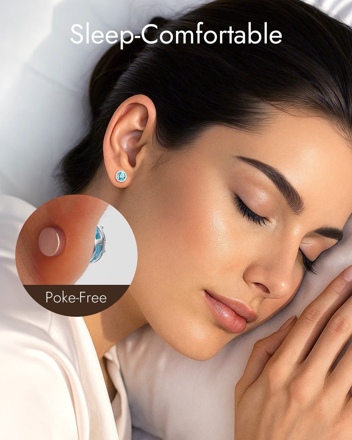 halo birthstone flat back stud earrings with screw back