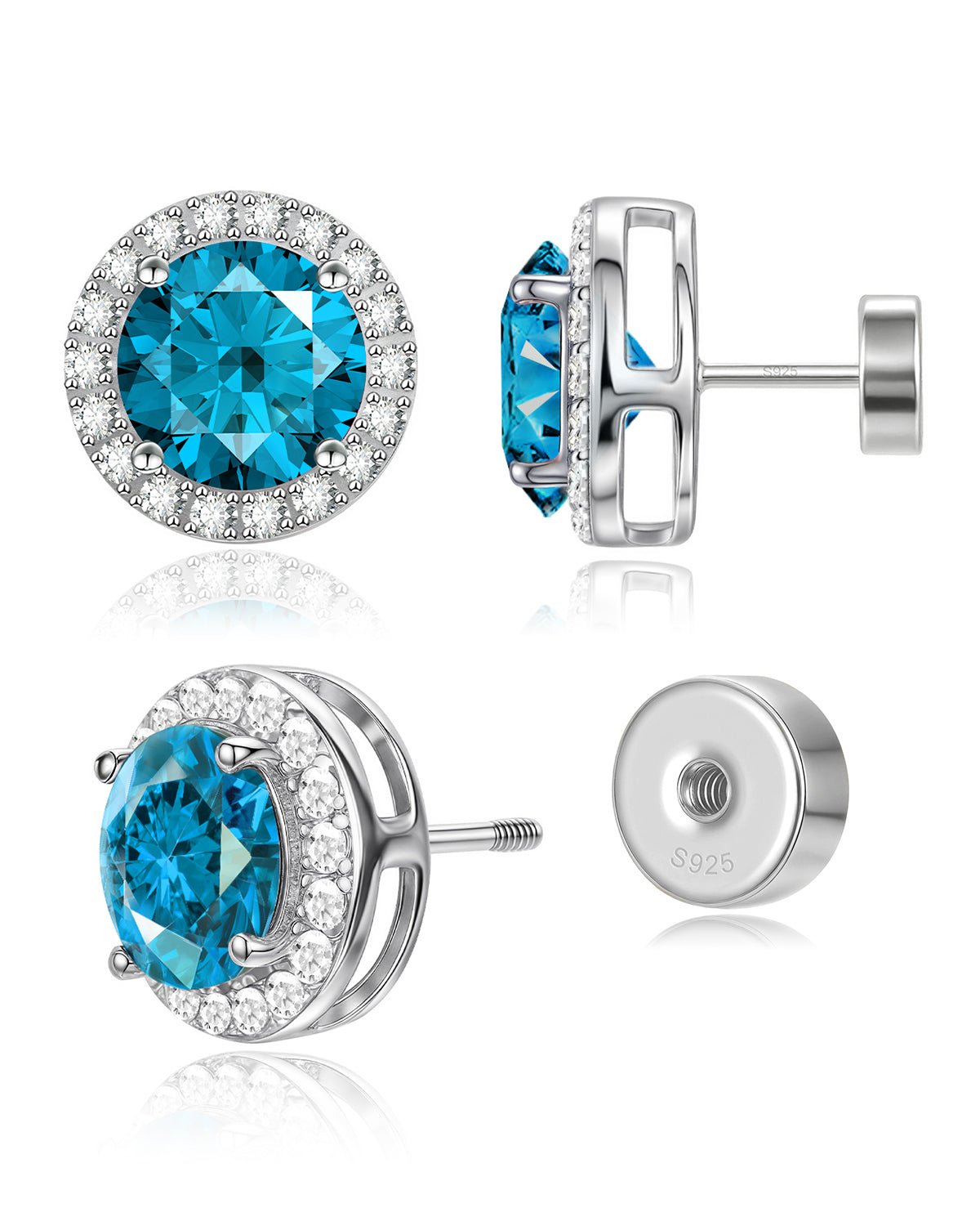 screw back birthstone stud earrings