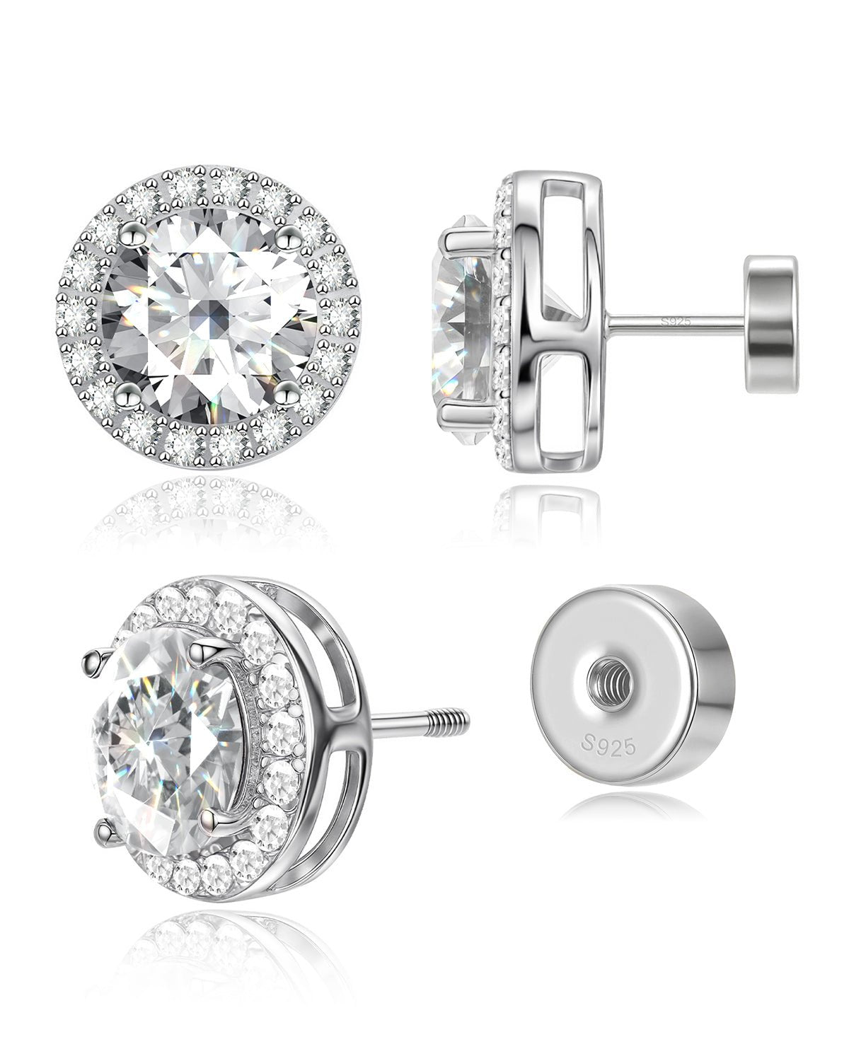 dainty silver earrings with birthstone