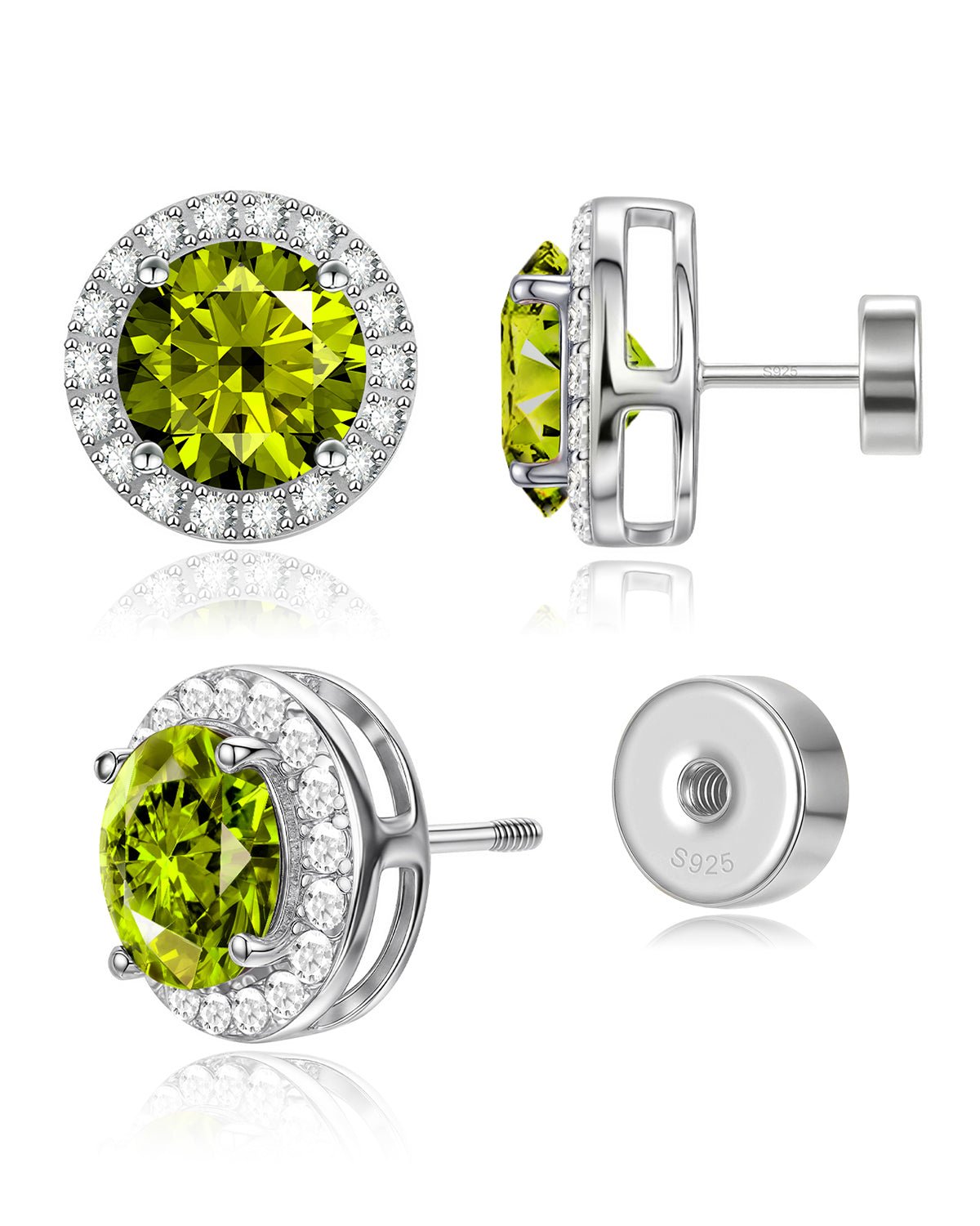 dainty silver earrings with birthstone