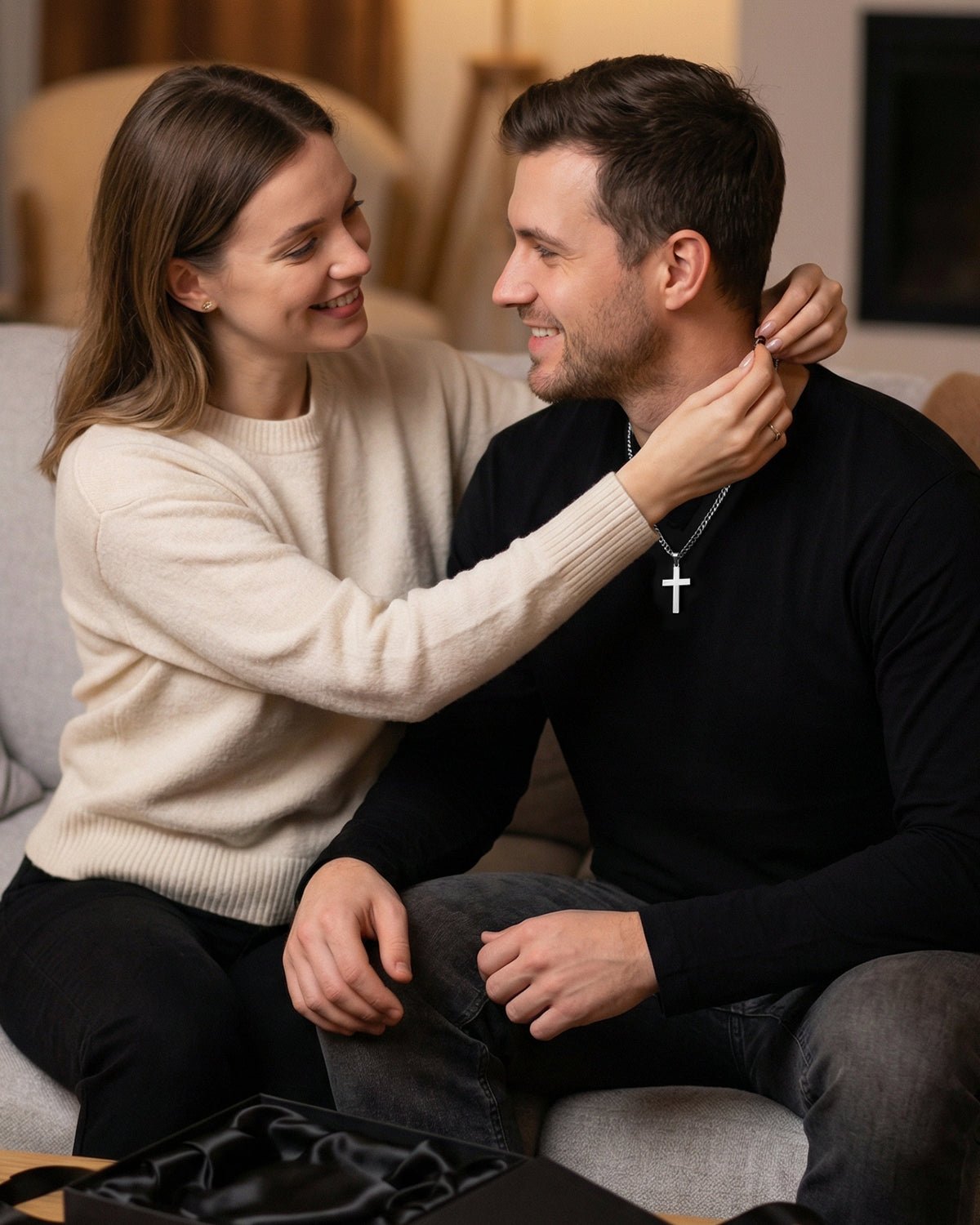 mens cross necklace​