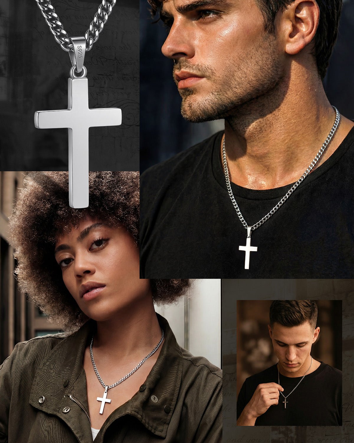 mens cross necklace​