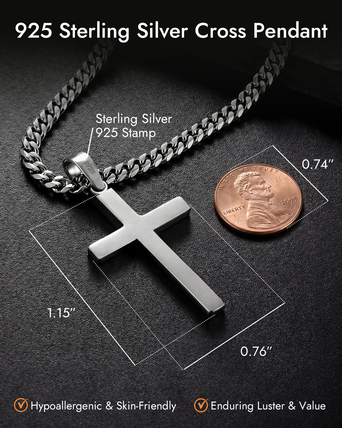 mens cross necklace​