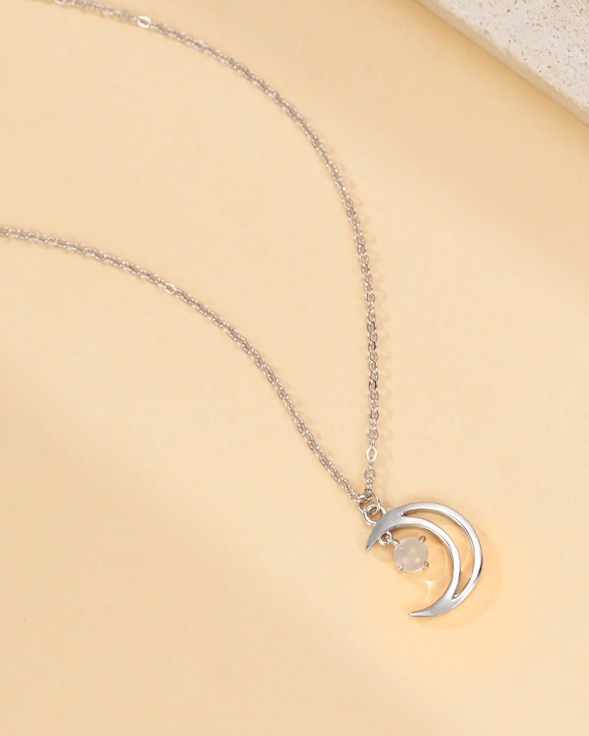 silver moon necklace