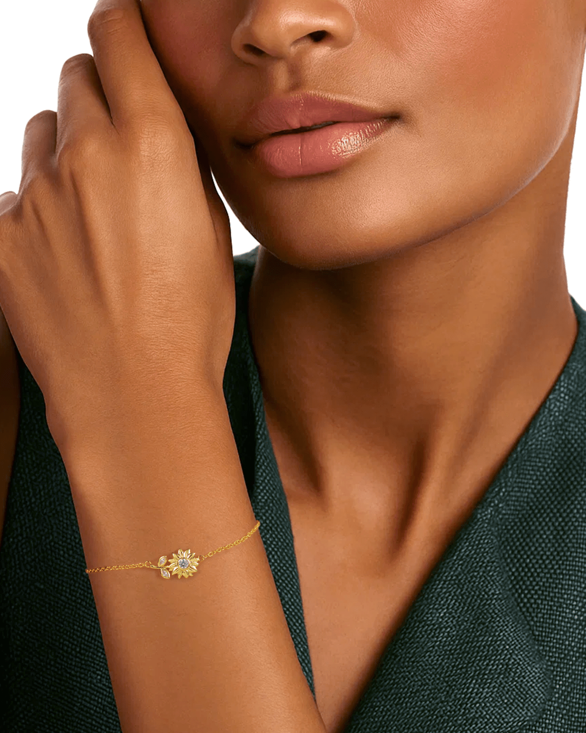 gold sunflower bracelet
