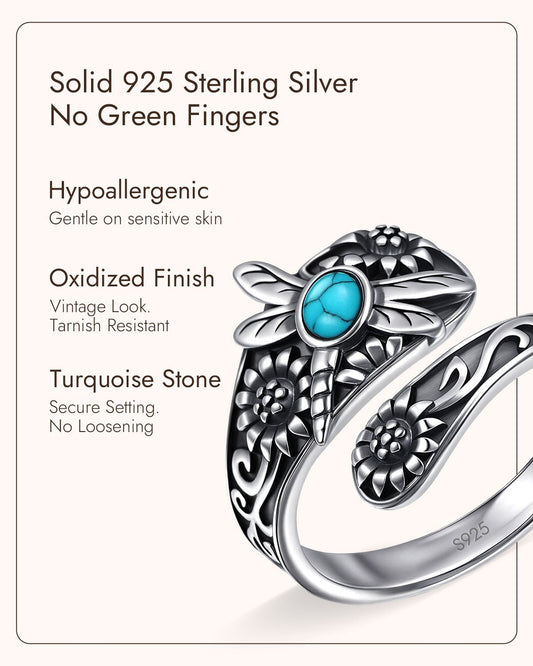 hummingbird turquoise ring  