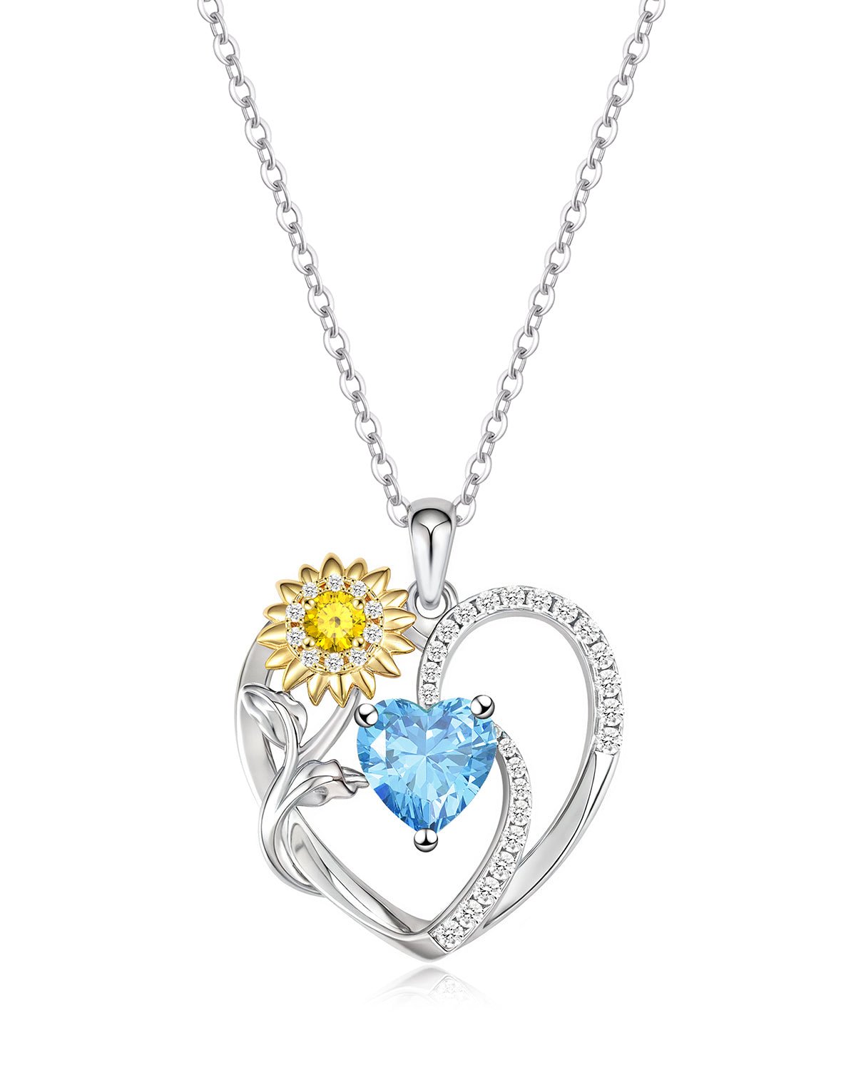 sunflower birthstone necklace