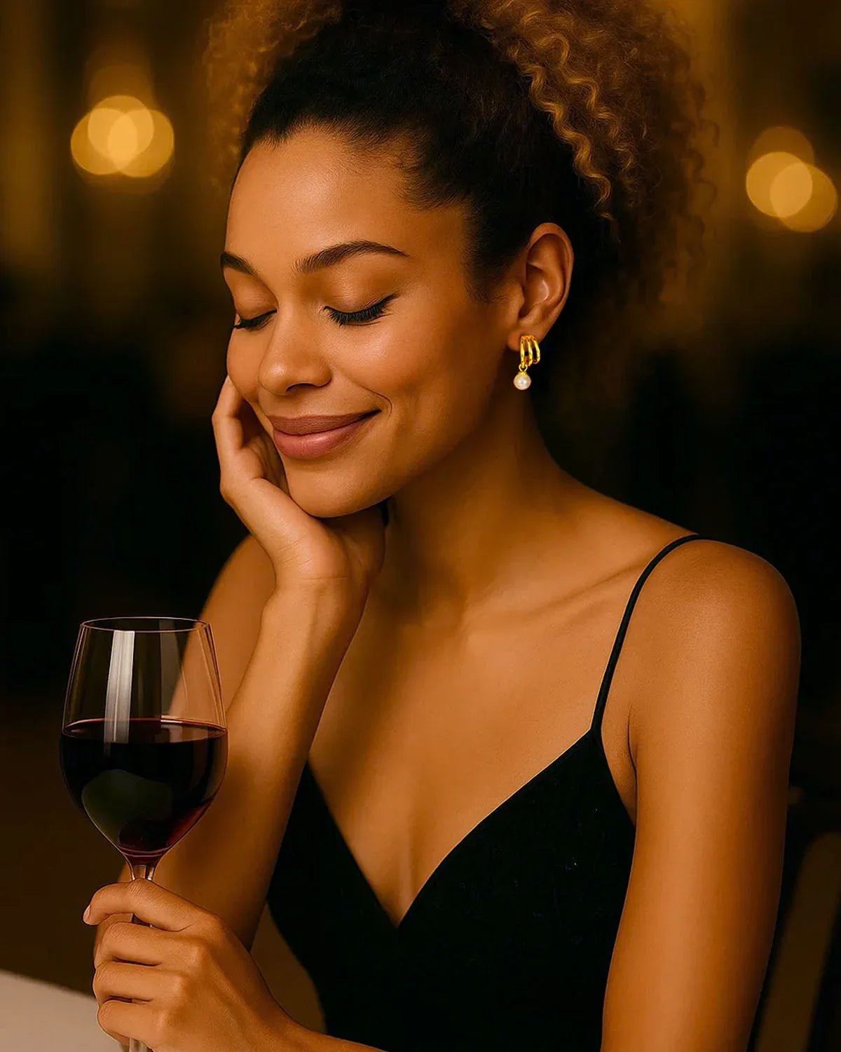 Triple Hoop Pearl Earrings - Molenia Jewelry