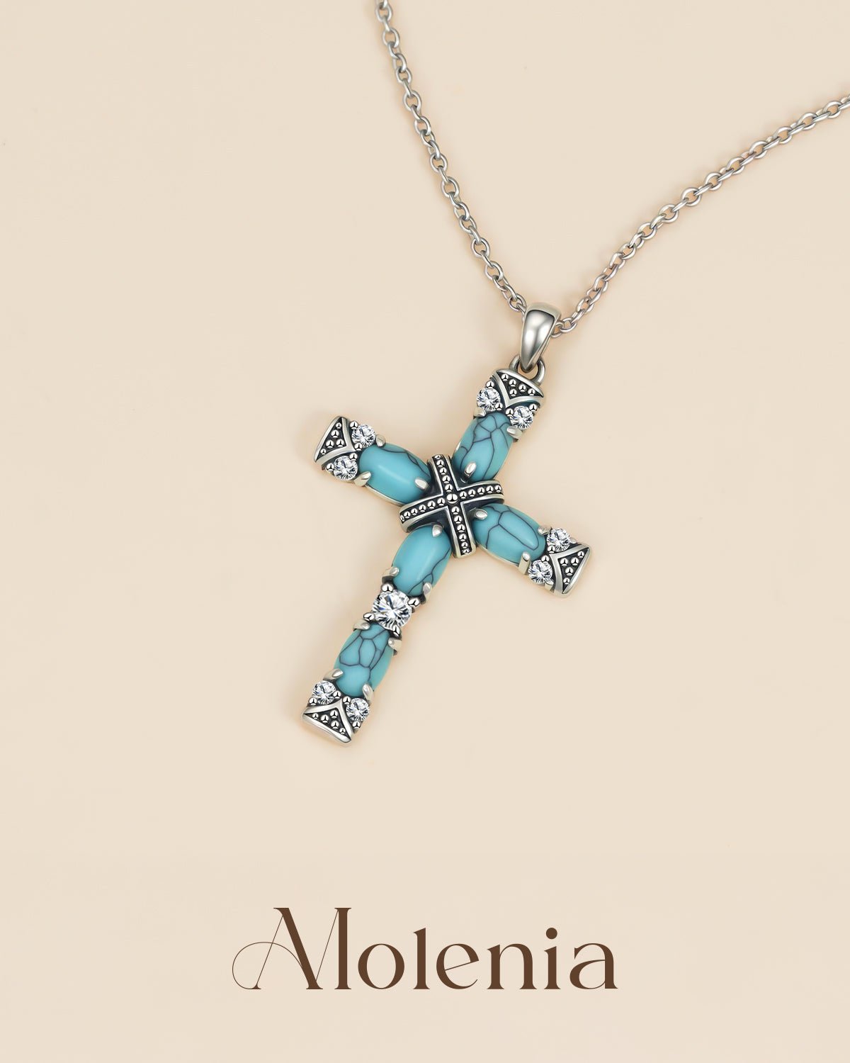 turquoise cross necklace