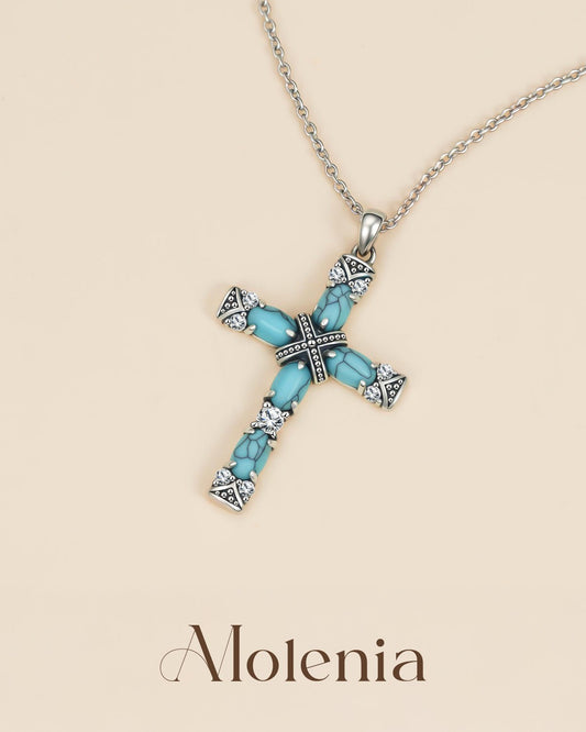 turquoise cross necklace