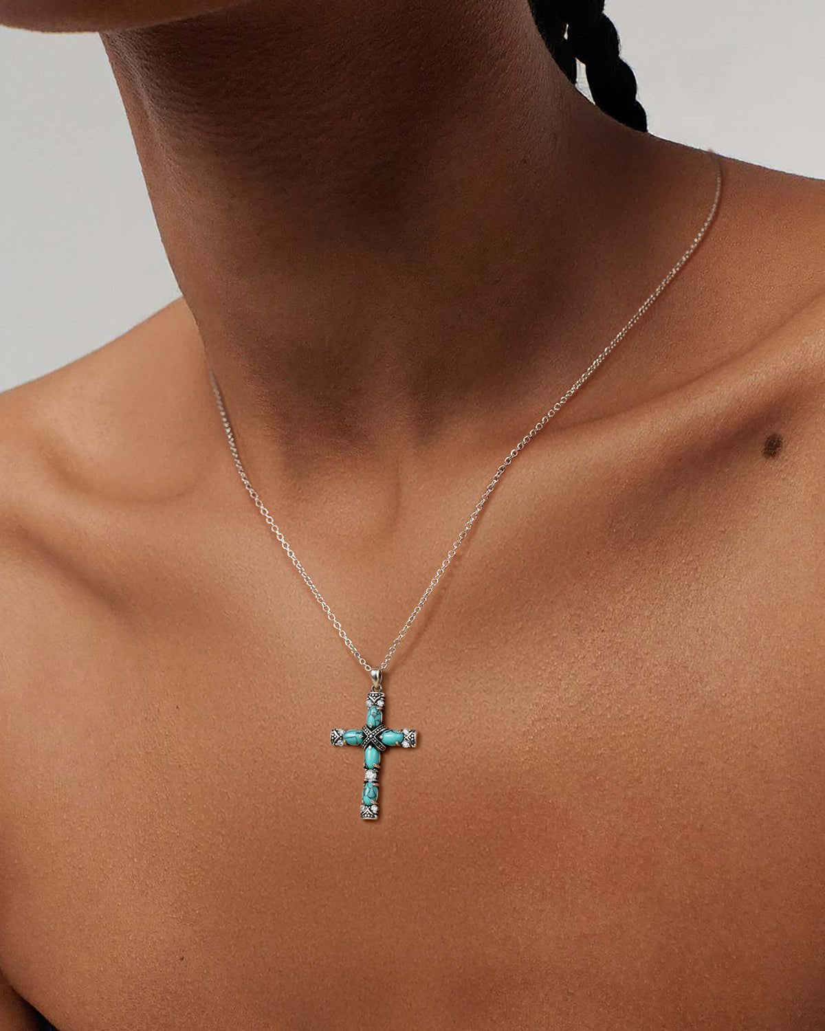 turquoise cross necklace