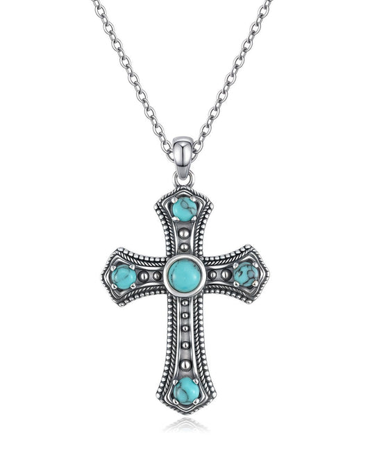 turquoise cross necklace for women
