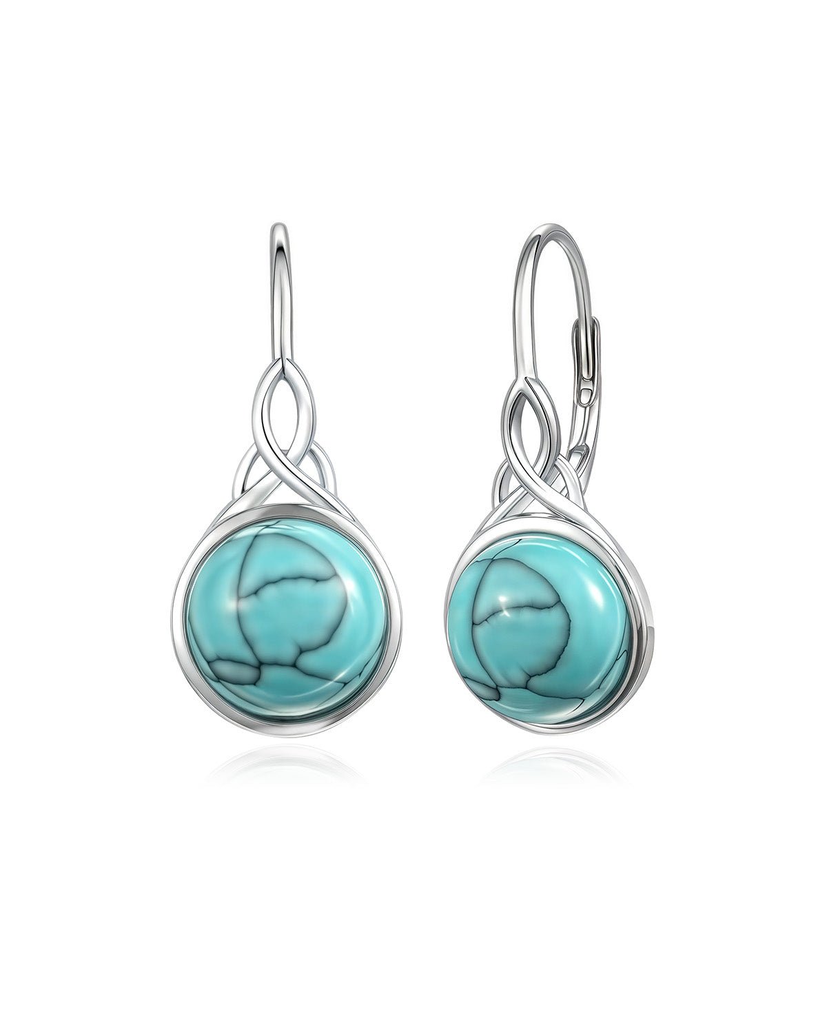 turquoise leverback earrings
