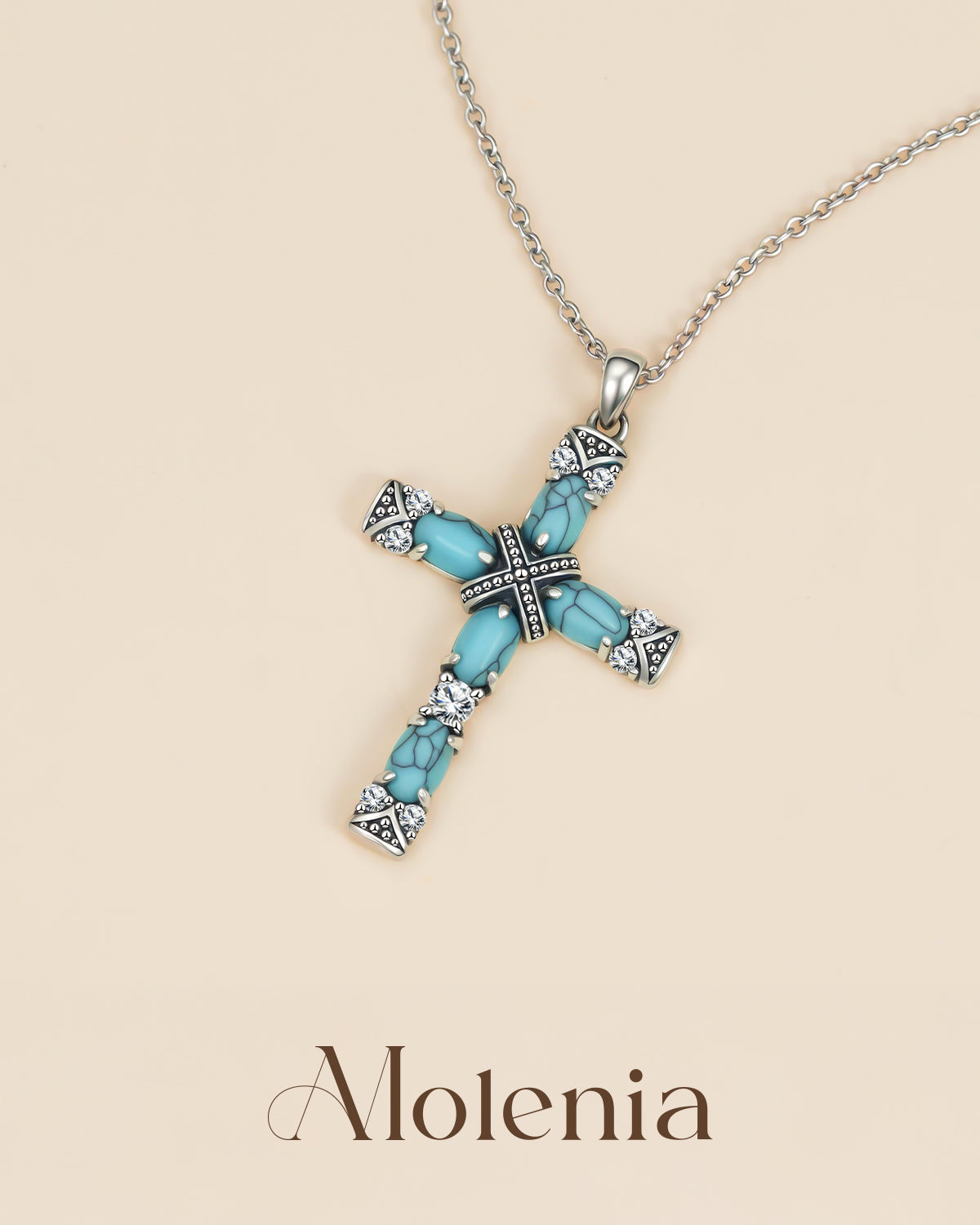 turquoise cross necklace