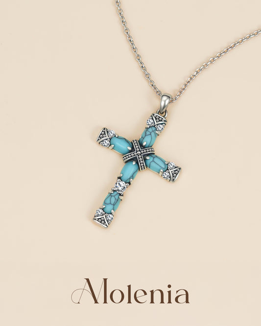 turquoise cross necklace