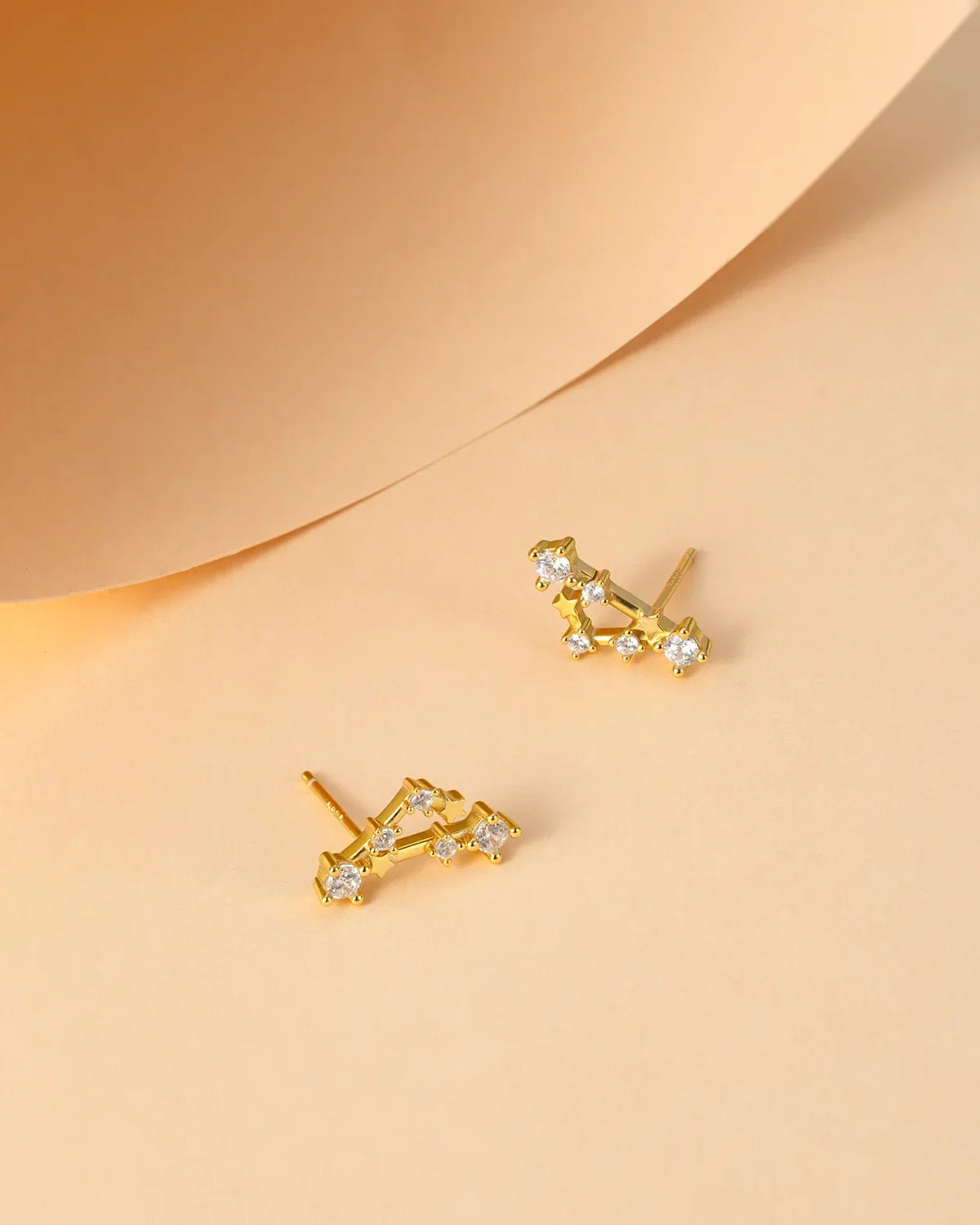 Zodiac Constellation Stud Earrings | 14K Gold Plated - Molenia Jewelry