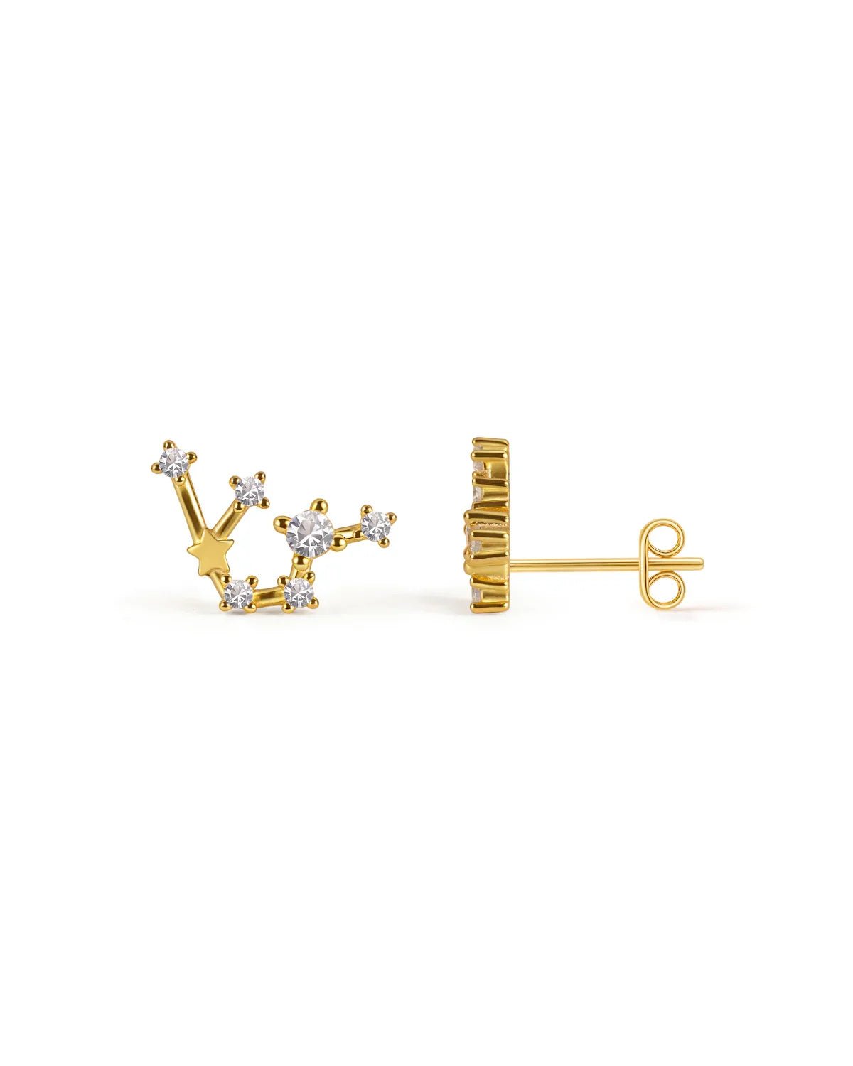 Zodiac Constellation Stud Earrings | 14K Gold Plated - Molenia Jewelry
