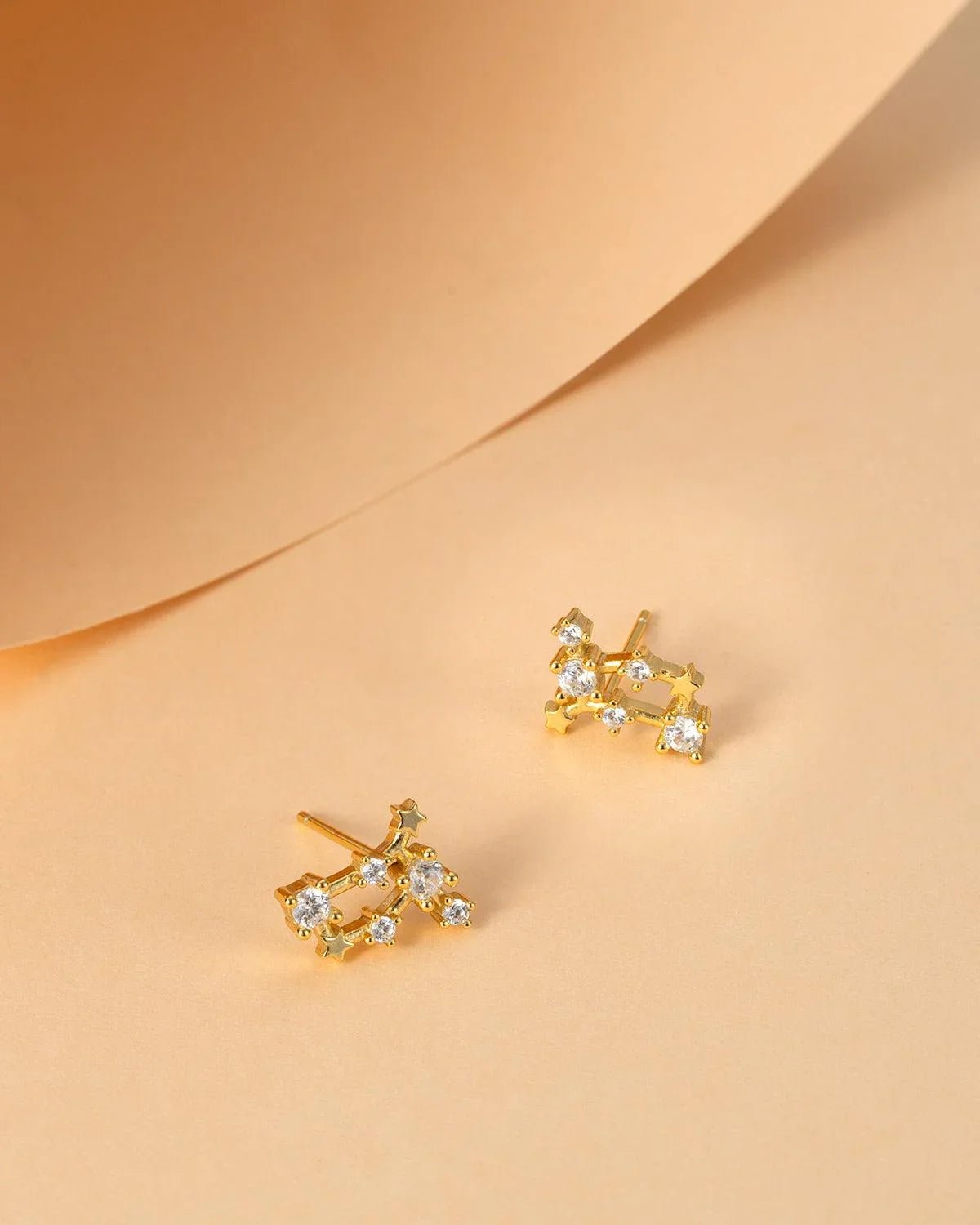 Zodiac Constellation Stud Earrings | 14K Gold Plated - Molenia Jewelry
