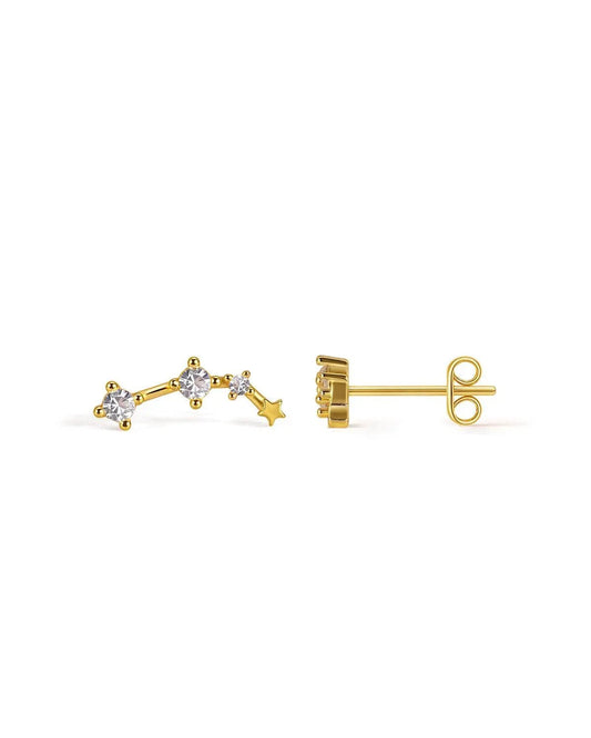 Zodiac Constellation Stud Earrings | 14K Gold Plated - Molenia Jewelry