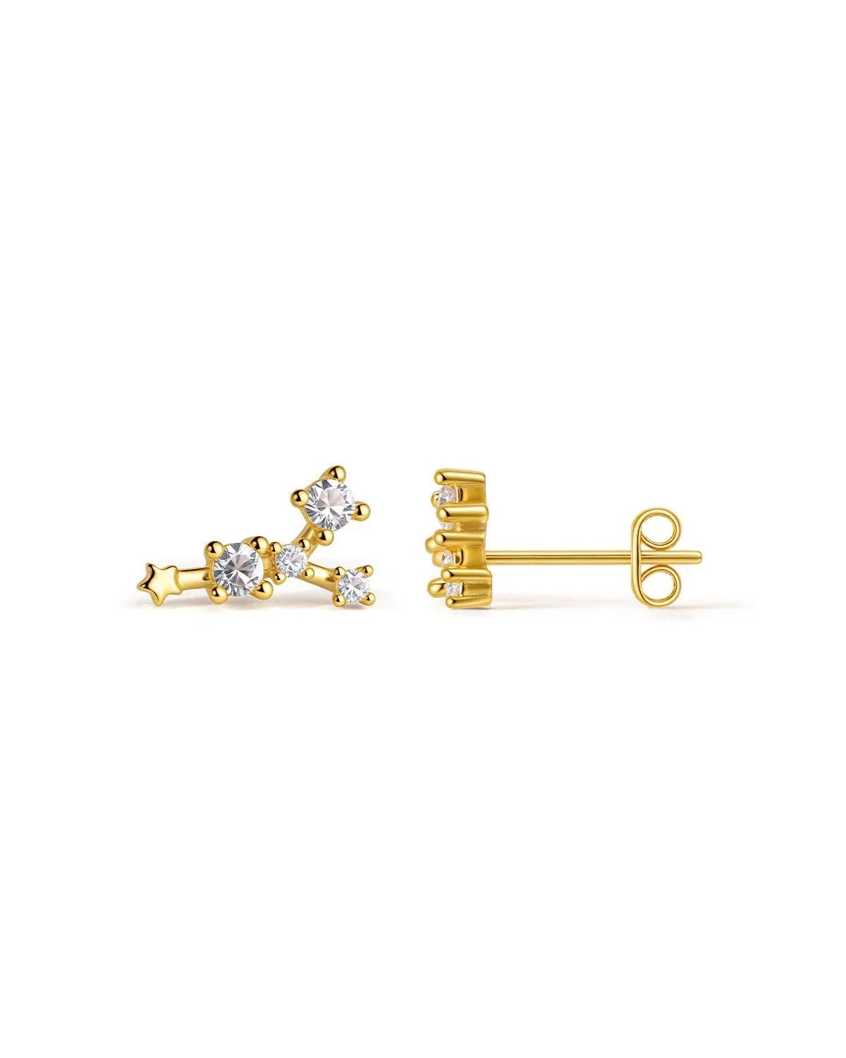 Zodiac Constellation Stud Earrings | 14K Gold Plated - Molenia Jewelry