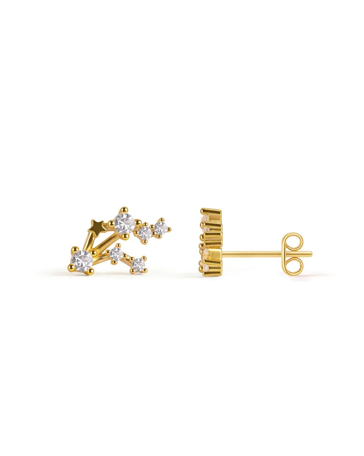 Zodiac Constellation Stud Earrings | 14K Gold Plated - Molenia Jewelry